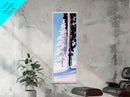 Snowy Pines, Winter Wonderland, Frosty Forest Scene, Seasonal Wall Art, Cozy Cabin Decor, Holiday Aesthetic, Canvas Print
