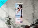 Palm Tree, Tropical, Beachy, Canvas Print, Summer Vibes Wall Art, Coastal Decor, Relaxing Seaside Painting, Minimalist Aesthetic