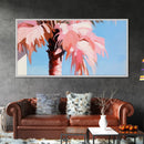 Palm Elegance, Tropical Breeze, Soft Pink Sky, Canvas Print, Coastal Wall Art, Boho Aesthetic, Summer Vibes, Bedroom or Office Decor