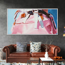Western Outfit, Cowgirl Fashion Art, Rustic Ranch Decor, Soft Pastel Tones, Modern Minimalist Painting, Aesthetic Room Art, Framed Canvas Print