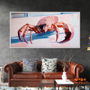 Fantasy Crab, Surrealism, Unique, Framed Canvas Print, Coastal Art, Whimsical Decor, Ocean Creature, Beach House, Statement Piece
