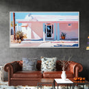 Pink Desert, Midcentury House, Southwest Art, Boho Wall Decor, Modern Pastel Painting, Framed Canvas Print, Minimalist Home Decor