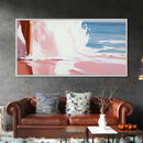 Ocean Waves, Beach Painting, Coastal Decor, Relaxing Seascape, Minimalist Artwork, Bathroom Wall Art, Framed Canvas Print, Tropical Aesthetic