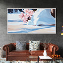 Snow Blossoms, Winter Floral Art, Canvas Print, Christmas Wall Decor, Elegant Wall Art, Nature Inspired Painting, Bedroom Wall Art