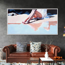 Beach Serenity, Relaxing Vacation Art, Coastal Aesthetic, Soft Summer Colors, Ocean Inspired, Framed Canvas Print, Modern Wall Decor
