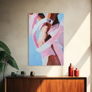 Pink Ribbon, Female Décor, Framed Canvas Print, Cabin Wall Art, Farmhouse Home Decor, Cozy Living Room Art