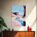 Desert Canyon, Western Landscape Art, Earthy Tones, Minimalist Decor, Scenic Painting, Nature Lover Gift, Framed Canvas Print, Wall Art