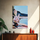 Lake Reflection Art, Nature Landscape, Abstract Water Scene, Framed Canvas Print, Modern Wall Decor, Pastel Aesthetic, Bedroom Wall Art