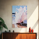 Splashing Wave Art, Abstract Coastal Decor, Ocean Energy Painting, Framed Canvas Print, Minimalist Beach House Art, Modern Wall Decor
