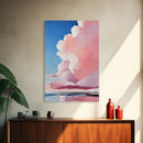 Cloudscape, Sky Painting, Dreamy Wall Art, Minimalist Home Decor, Pastel Sky, Framed Canvas Print, Sunset Clouds, Serene Aesthetic