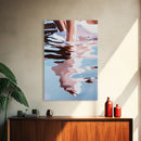 Water Ripples, Abstract Reflection, Fluid Motion Art, Minimalist Blue, Tranquil Decor, Contemporary Wall Art, Framed Canvas Print