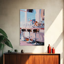 Chic Bar Scene, Modern Art, Cozy Atmosphere, Framed Canvas Print, Minimalist Wall Art, Contemporary Home Decor, Dining Room Artwork
