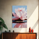 Lotus, Water Lily, Tranquil Nature Art, Framed Canvas Print, Zen Floral Wall Decor, Soft Pastel Painting, Botanical Art, Spa Wall Art