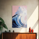 Surf Wave Art, Coastal Wall Decor, Abstract Ocean Painting, Large Modern Seascape, Framed Canvas Print, Nautical Themed Wall Art