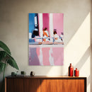 Abstract Reflection, Pink and Blue Art, Contemporary Wall Decor, Canvas Print, Modern Interior Design, Aesthetic Home Styling