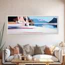 Lake Reflection, Serene Nature, Framed Canvas Print, Minimalist Wall Art, Living Room Decor, Blue Tones, Tranquil Home Aesthetic
