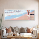 Coastal Walk, Beach, Ocean, Serenity, Framed Canvas Print, Coastal Wall Art, Nautical Decor, Living Room Wall Art, Minimalist Art