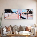 Vineyard Stroll, Summer Fields, Countryside Art, Framed Canvas Print, Warm Home Decor, Rustic Wall Art, Elegant Landscape, Entryway