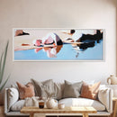 Coastal Rocks, Beach Reflection, Seascape Painting, Pastel Shoreline Art, Minimalist Nautical Decor, Living Room Art, Framed Canvas Print