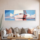 Sailboat Reflection, Nautical Wall Art, Ocean Lover Gift, Beach House Aesthetic, Framed Canvas Print, Coastal Living Room Decor