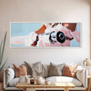 Western Girl, Cowgirl Aesthetic, Feminine Art, Framed Canvas Print, Rustic Wall Art, Minimalist Art, Boho Decor, Bedroom Art