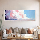 Soft Clouds, Ocean Horizon, Dreamy Seascape, Modern Beach Art, Framed Canvas Print, Coastal Minimalist, Living Room Wall Art