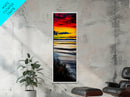 Vibrant Sunset, Coastal Scene, Ocean View, Canvas Print, Beach House Wall Art, Warm Tones, Living Room Decor, Abstract Nature Art