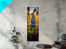 Vibrant Rabbit, Abstract Animal, Colorful Wildlife, Boho Wall Art, Canvas Print, Eclectic Decor, Living Room Art, Rustic Modern