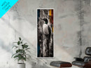 Loon on a Post, Nature Wildlife Art, Rustic Lake House Decor, Canvas Print, Black and White Bird Art, Minimalist Nature Wall Decor