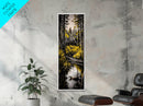 Forest Reflection, Nature Landscape, Wildlife Art, Rustic Cabin Wall Art, Woodland Scene, Canvas Print, Autumn Decor, Moody Atmosphere