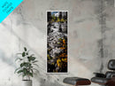 Flowing River Scene, Nature Photography, Tranquil Landscape Art, Framed Canvas Print, Cabin Wall Decor, Rustic Home Artwork, Autumn Theme
