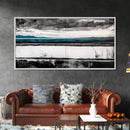 Moody Seascape, Minimalist Painting, Black and White Ocean, Framed Canvas Print, Contemporary Wall Art, Modern Coastal Home Decor