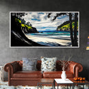 Coastal View, Ocean Cliffs, Nature Scene, Canvas Print, Beach Wall Art, Relaxing Home Decor, Nautical Theme, Large Seascape Painting