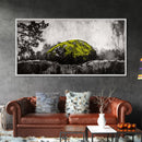 Mossy Rock, Abstract Nature, Green and Black Art, Canvas Print, Rustic Wall Decor, Boho Artwork, Modern Farmhouse Decor