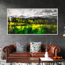 Vibrant Hills, Greenery Landscape, Abstract Painting, Canvas Print, Modern Wall Art, Eclectic Home Decor, Bold Color Palette, Unique Art