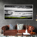 Stormy Coast, Ocean Waves, Black and White Seascape, Coastal Home Decor, Nautical Art, Living Room Wall Art, Canvas Print