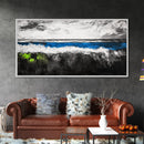 Abstract Ocean, Minimalist Seascape, Modern Coastal Wall Art, Ocean View, Nautical Home Decor, Framed Canvas Print, Beach House Art