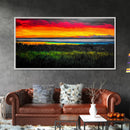 Colorful Sunset, Ocean Horizon, Bright Abstract, Vibrant Beach Art, Contemporary Landscape, Statement Piece, Canvas Print