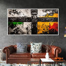Tribal Totem Art, Black White Painting, Bold Statement Decor, Ethnic Wall Art, Framed Canvas Print, Modern Living Room Accent