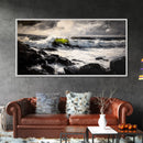 Stormy Sea, Coastal Waves, Nature Painting, Dramatic Seascape, Beach House Art, Framed Canvas Print, Living Room Decor, Ocean Landscape