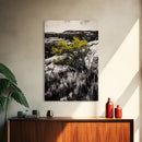 Desert Landscape Art, Minimalist Nature Print, Monochrome Decor, Rustic Mountain Scene, Living Room Wall Art, Framed Canvas Print