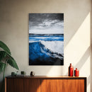 Ocean Wave, Beach Wall Art, Coastal Decor, Nautical Art, Large Wall Art, Blue Abstract, Modern Art, Living Room Decor, Framed Canvas Print