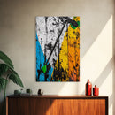 Abstract Dart, Modern Wall Art, Graffiti Style, Bold Colors, Urban Art Decor, Unique Home Aesthetic, Framed Canvas Print