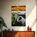 Modern Abstract Art, Black White Orange, Framed Canvas Print, Contemporary Wall Art, Bold Home Decor, Large Painting, Office Wall Art