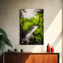 Greenery Path, Enchanted Forest, Nature Trail, Framed Canvas Print, Boho Wall Art, Botanical Home Decor, Living Room Artwork, Cozy Aesthetic
