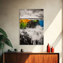 Abstract Ocean, Colorful Waves, Modern Seascape, Framed Canvas Print, Coastal Wall Art, Beach House Decor, Large Wall Art, Sunset Painting