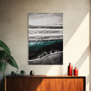 Monochrome Ocean Print, Coastal Wave Seascape, Nautical Wall Decor, Black and White Wall Art, Beach House Art, Framed Canvas Print