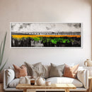 Lakeside Reflection, Golden Meadow, Dramatic Sky, Framed Canvas Print, Landscape Wall Art, Nature Inspired Art, Bedroom Wall Decor, Rustic Charm