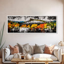 Salmon Wall Art, Rustic Fish Painting, Fishing Cabin Decor, Nature Wildlife Print, Lakehouse Art, Fall Colors, Framed Canvas Print