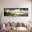 Scenic Overlook, Serene Bay, Landscape Art, Framed Canvas Print, Nature Wall Art, Home Office Decor, Modern Rustic, Coastal View